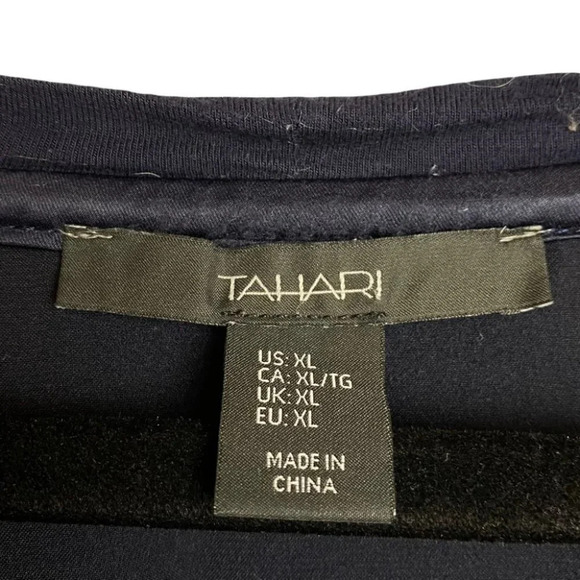 Tahari Blue / Purple Long Sleeve Shirt with Soft Silky Back - Picture 6 of 7